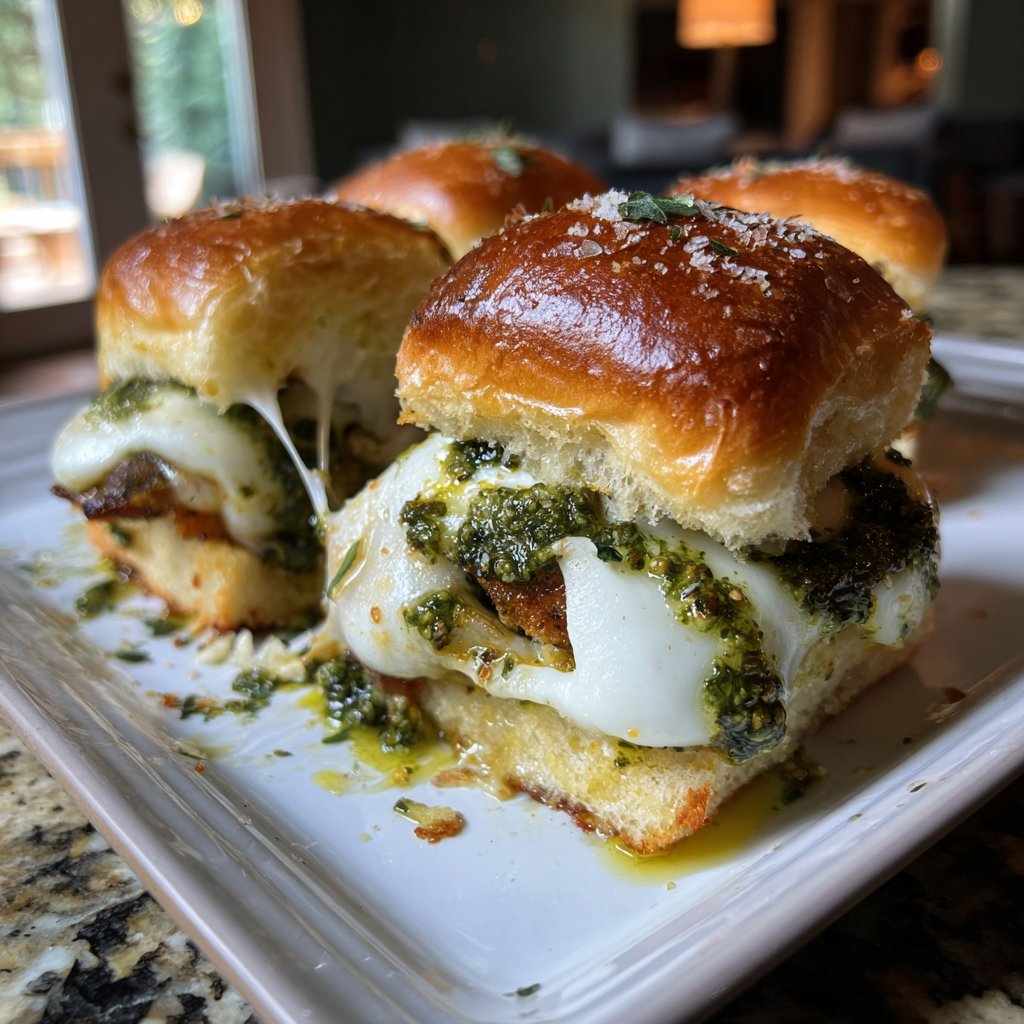 Sliders with Pesto Mozzarella