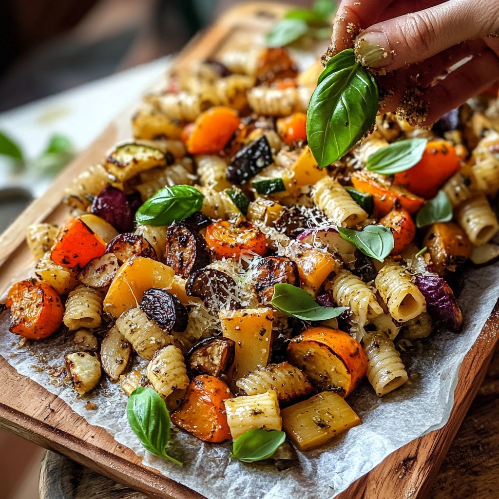 Healthy Lunch Roasted Vegetable Pasta Salad