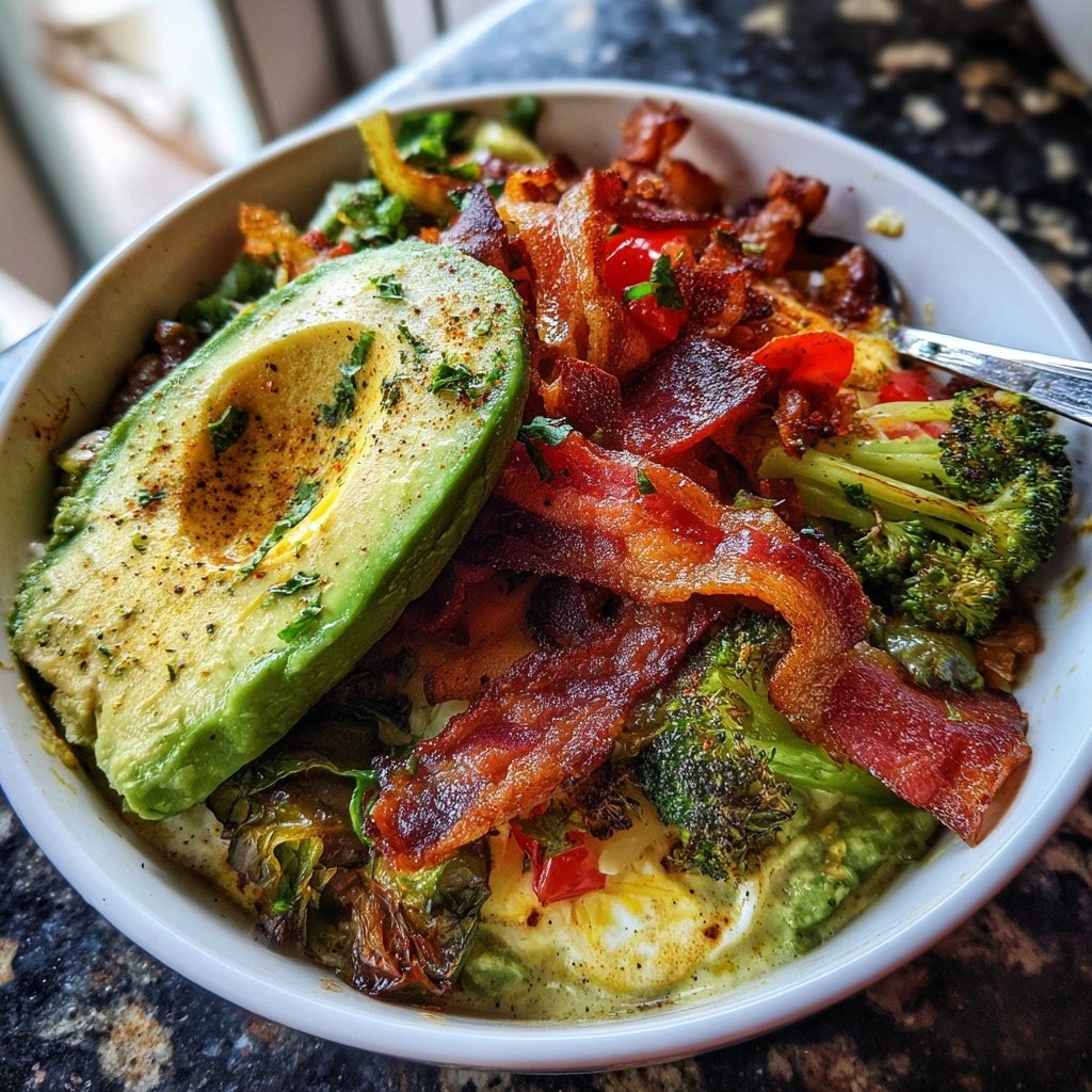 Keto Breakfast Bowl With Avocado