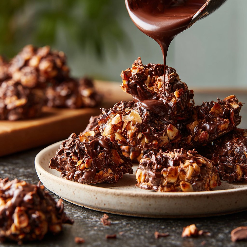 Chocolate Hazelnut Coconut Clusters