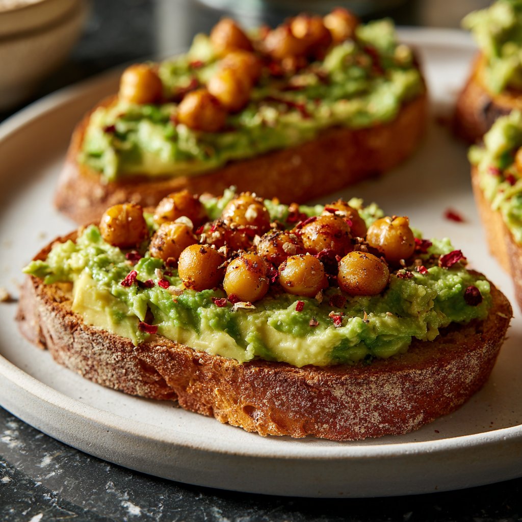 Healthy Lunch Avocado Chickpea Toast