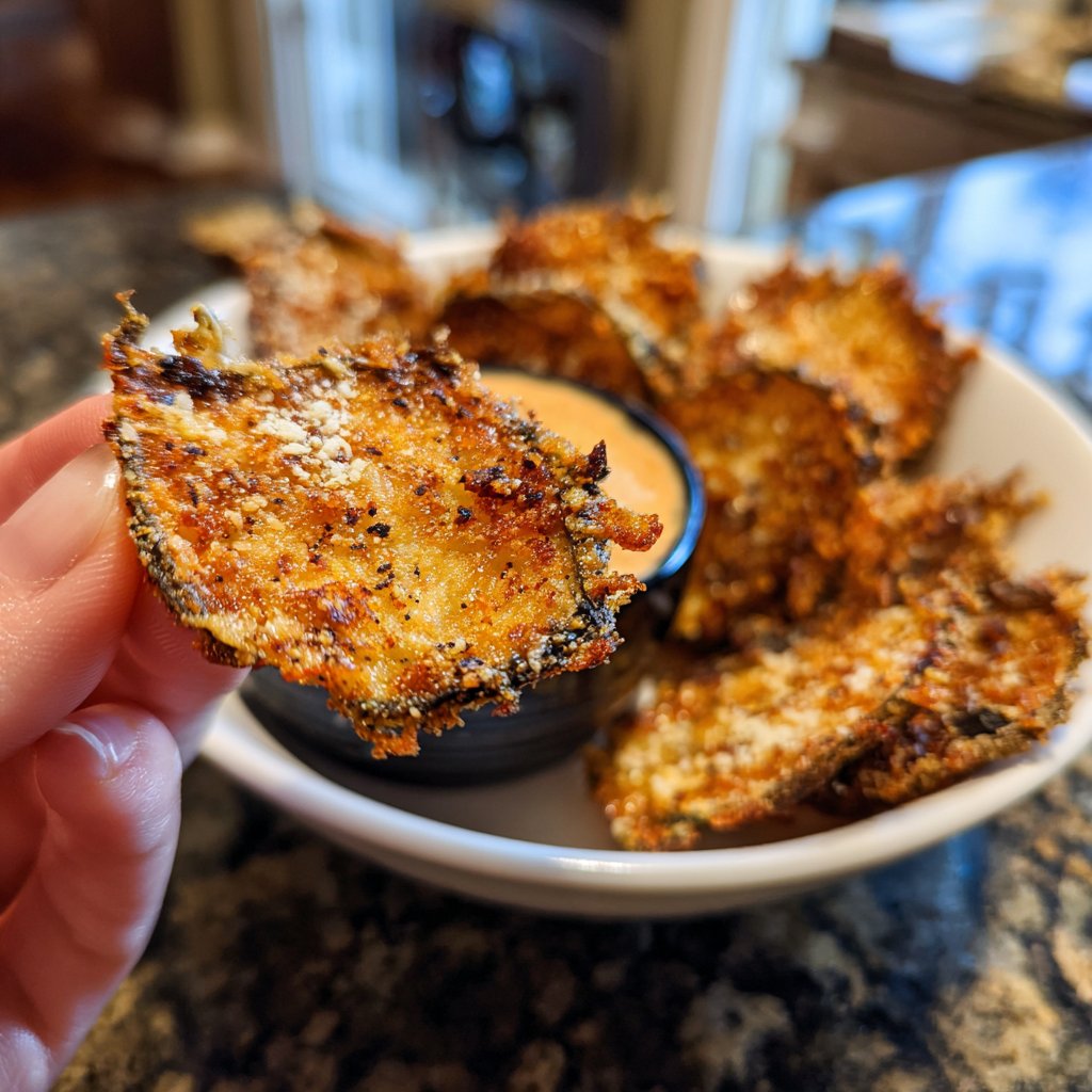 Crispy Eggplant Garlic Chips