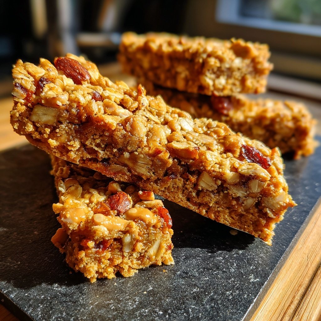 Healthy Snack Peanut Butter Oat Bars