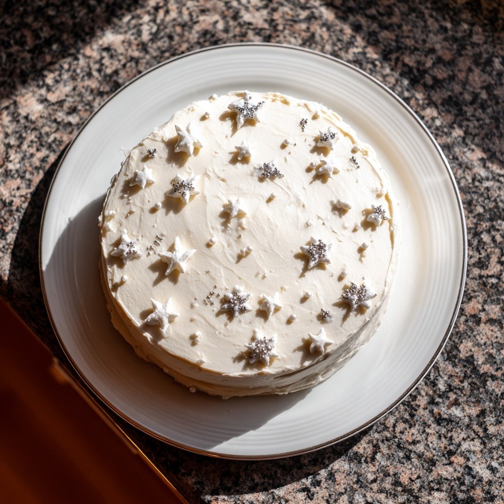 Minimal White Pisces Birthday Cake