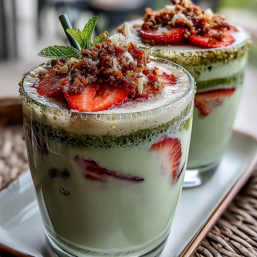 Strawberry Matcha Latte Iced Version