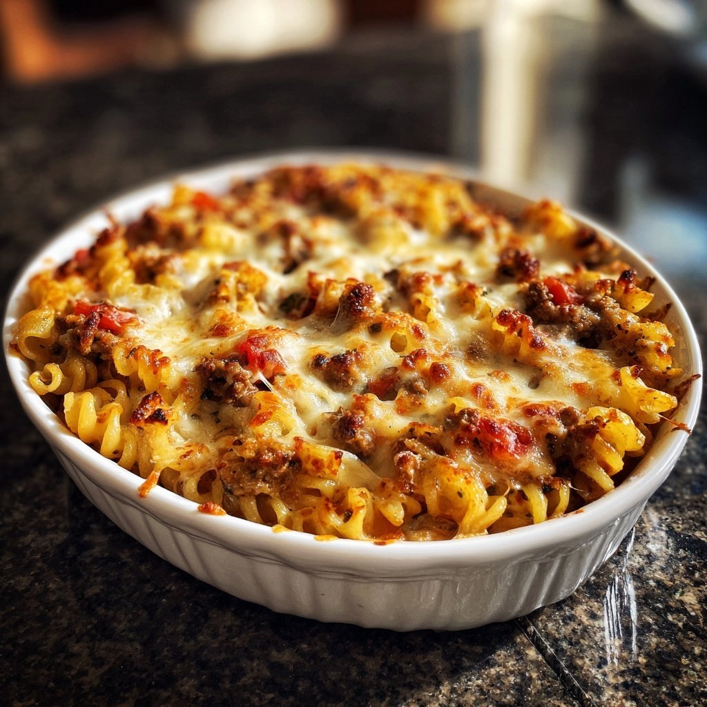 Ground Beef And Pasta Bake With Cheese