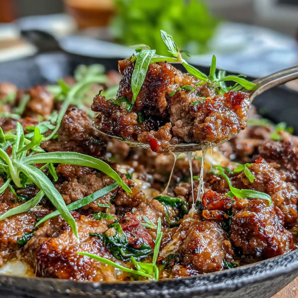 Ground Beef And Spinach Skillet